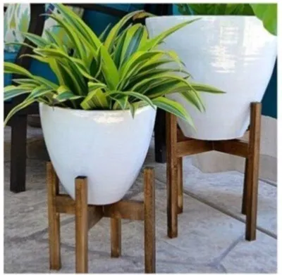 Image de Ensemble de 3 supports à fleurs « Bien » en bois, 20 x 10 x 30 cm