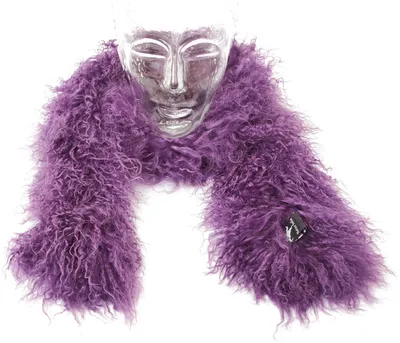 Produktbild von Tibet Lammfell Boa Schal JAY17 Dunkles Lila 10x140cm
