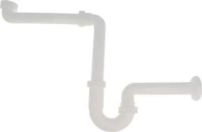 Produktbild von Raumspar Siphon Weiß mit Geruchsverschluss, platzsparender Waschbecken Siphon