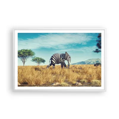 Produktbild von Gerahmtes Poster - Weißer Rahmen - Surreal Elefant Rippen - 91,5x61 cm - Wand Bild - Wanddeko - Wandbilder - Kunstposter - Wandposter - Bilderrahmen - Bilder - Kunstdruck - P2WAA91x61-4717