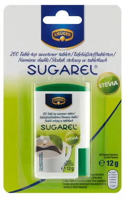 Imagen del producto de Krüger Sugarel: Edulcorante en tabletas, 12 g (200 unidades) x 4 unidades