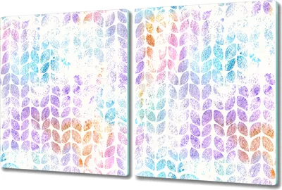 Produktbild von Glas-Herdabdeckplatte Glaskeramikkochfeld-Abdeckung Spritzschutz - 2x 40x52 cm - Bunte Aquarellfarbe