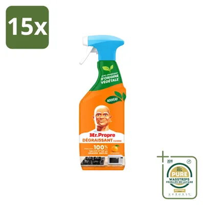 Produktbild von 15 x Mr. Proper Küchenentfetter Spray - Mandarine - 500 ml - Vorratspackung - 15 Stücke