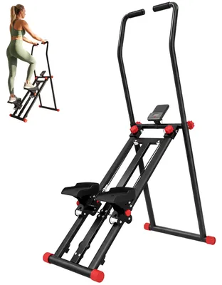 Produktbild von Treppenstepper für Zuhause, klappbarer Vertical Climber mit 3 Widerstandsstufen, verstellbarem Lenker und LCD-Monitor