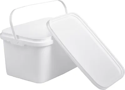 Produktbild von Nipter Eimer mit Deckel 5l, rechteckig, Plastikeimer weiß, stapelbar, 20 Stück