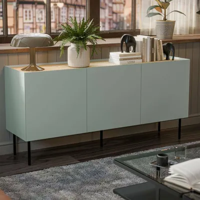 Image de Verrone - Buffet, 150x40x70h cm Vert, une étagère