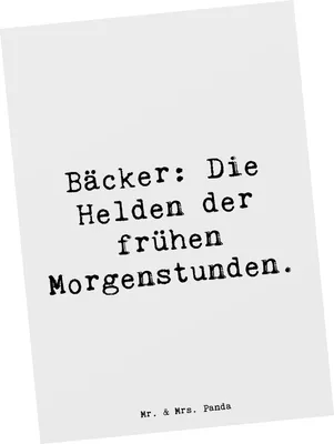Produktbild von Mr. & Mrs. Panda Grußkarte Spruch Bäcker Helden - Weiß - Geschenk, Postkarten, n, Ansichtskarten, Kuchen, Berufe, Kunstkarten, Berufspassion, Beruf, Postkarte