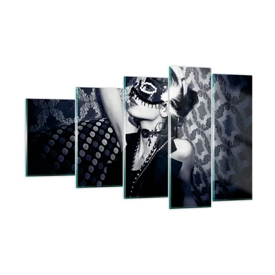 Produktbild von Bilder auf glas - Frau Karneval Maske Mode - 100x60cm - Glasbilder - Wandbilder - Kunstdruck - zum Aufhängen bereit - Wanddekoration aus Glas - Glas Bilder - Wandbild auf Glas - GEG100x60-2212