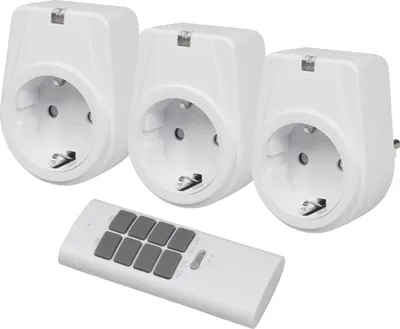 Produktbild von Funksteckdosen-Set McPower "Comfort", 3 Steckdosen und 1 Fernbedienung