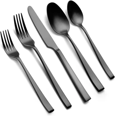Imagen del producto de Juego de cubiertos mate , de 60 piezas, para 12 personas, de acero inoxidable, para la cocina