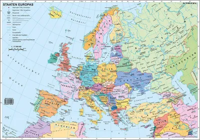 Produktbild von Staaten Europas Handkarte laminiert