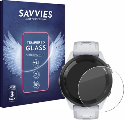 Produktbild von 3x Savvies Schutzglas für Garmin Forerunner 265 (46 mm) Displayschutz 9H Glas klar transparent