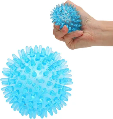 Image de Balles de massage texturées de 7 cm, en TPR, pour le massage des mains, idéales pour la relaxation et la réduction du stress, couleur bleue