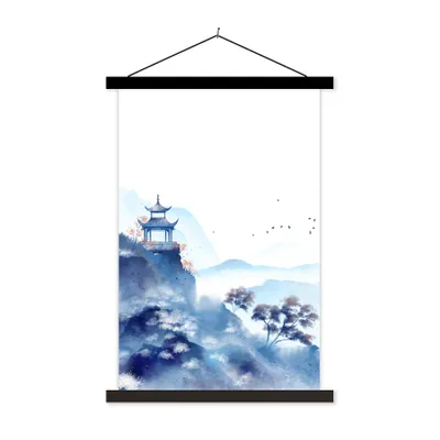 Produktbild von MuchoWow® Textilposter Malerei - Ölfarbe - Natur 120x180 cm mit schwarzem Rahmen - Fotos