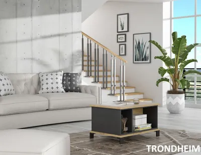 Image de Couchtisch >TRONDHEIM< in Artisan Eiche / Schwarz Eiche  - 80x44,6x55cm (BxHxT)