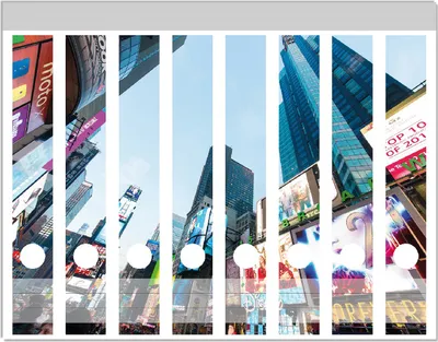 Produktbild von Wallario Ordnerrücken Sticker, selbstklebend für schmale Ordner, 8 Stück, Motiv Times Square in New York