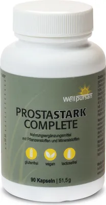 Produktbild von ProstaStark Complete - 90 Kapseln mit Kürbiskern, Sägepalm, Granatapfel