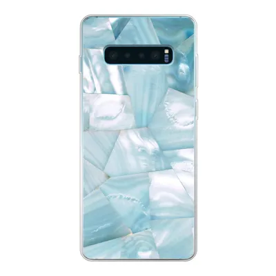 Produktbild von MuchoWow® Handyhülle Schutzhülle Hülle für Samsung Galaxy S10 Lite Naturstein - Blau - Perlmutt Silikon Softcase Handy Hülle - Schutz