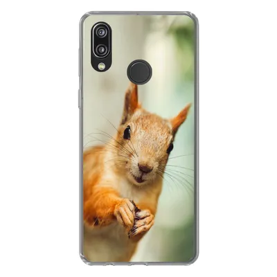 Produktbild von MuchoWow® Handyhülle Schutzhülle Hülle für Huawei P20 Lite (2020) Eichhörnchen - Lustig - Nuss - Kinder - Jungen - Mädchen - Kind Silikon Softcase Handy Hülle - Kartenhalter