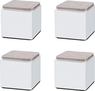 Produktbild von LEZED Möbelfüße Möbelerhöhung Möbelerhöher Betterhöhung Tischerhöhung Sofa Fuesse Erhoehen Weiß Quadrat Tischbeine Schrankbeine Sockelfuß für Couchtische,Schränke, Sofas,Tragfähigkeit 60x52mm 4 Stück