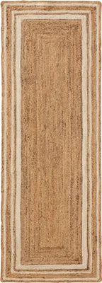 Produktbild von Juteläufer Jutta Bordüre Weiß 80x250 cm