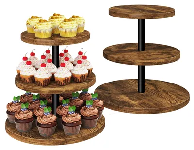 Obrázok produktu pre Stojanček na cupcakes, sada 2 kusov, okrúhly podnos na koláče