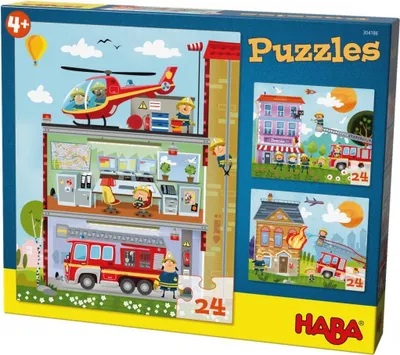 Produktbild von Puzzles Kleine Feuerwehr. 3 Motive je 24 Teile