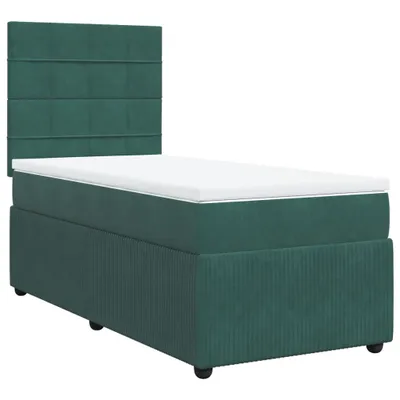 Produktbild von Boxspringbett mit Matratze Dunkelgrün 100x200 cm Samt