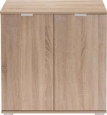 Image de Armoire avec portes 71 x 74 x 35 cm Meuble de rangement ALBA chêne 2 niveaux pour salon salle à manger intérieur