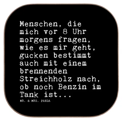 Produktbild von Mr. & Mrs. Panda Untersetzer Glas Menschen, die mich vor... - Schwarz - Geschenk, Büro, Sprüche, Coaster, für Gläser, Tassen, Kollege, Chefin, Chef, Arbeitskollege