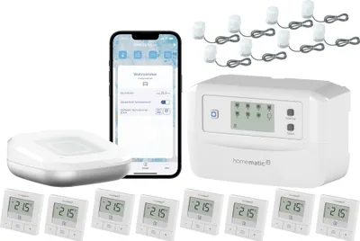 Produktbild von HOMEMATIC IP Starterset Fußbodenheizung für 8 Räume