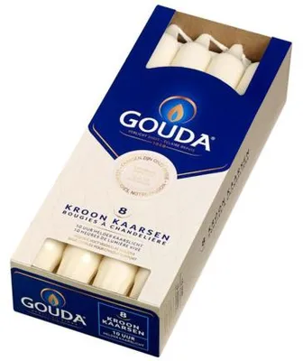 Productafbeelding van Gouda Kroonkaars Ivoor 240/24 (8 stuks)