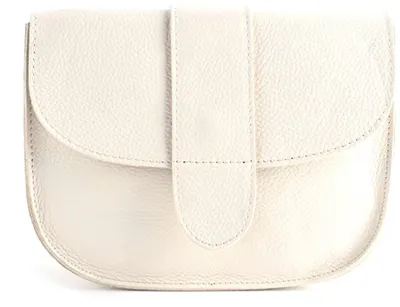 Image de Sac bandoulière en cuir Giuliano, modèle Elsin - Fabriqué en Italie - Femme - Beige