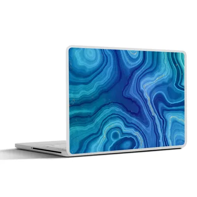 Produktbild von MuchoWow® Laptop Aufkleber Sticker Cover Marmor - Achat - Blau - Steine 30x21 cm - Sticker für Laptop - Selbstklebend