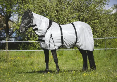 Produktbild von EQUITHÈME PRO Fliegendecke mit Halsteil 4´6 - 100 cm