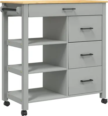 Produktbild von vidaXL Küchenwagen MONZA 84x40x88,5 cm Massivholz Kiefer