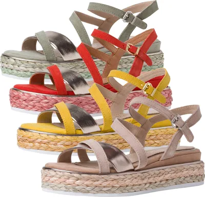 Produktbild von MARCO TOZZI Damen Sandaletten Sandalen Plateau 2-88704-26, Größe:39 EU, Farbe:Grün