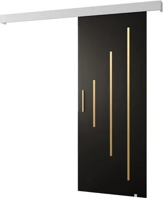 Produktbild von MEBLE KRYSPOL Salwador Y Schiebetür, 80x204 cm, Schwarz , Weiß, Gold