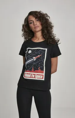 Image de Mr. Tee Ladies Road To Space Box Tee noir - XS