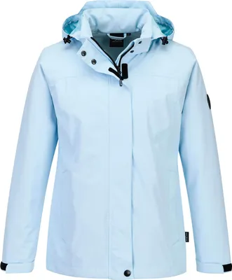 Produktbild von Blue Wave Damen Funktionsjacke Britta - Regenjacke Funktionsmantel mit Mesh-Futter und abnehmbarer Kapuze in Oceanblau Größe 54