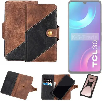 Produktbild von K-S-Trade Handyhülle Schutzhülle Bookstyle Case kompatibel mit TCL 30 Klapphülle Cover Hülle Schutztasche 1x