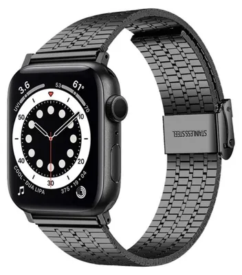 Produktbild von By Qubix Metallarmband - Schwarz - Geeignet für Apple Watch 44 mm / 45 mm / 46 mm / 49 mm