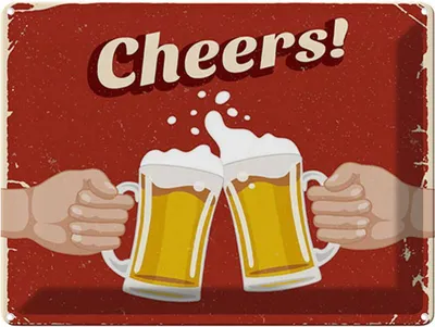 Produktbild von vianmo Blechschild 30x40 cm Alkohol Beer Cheers Bier