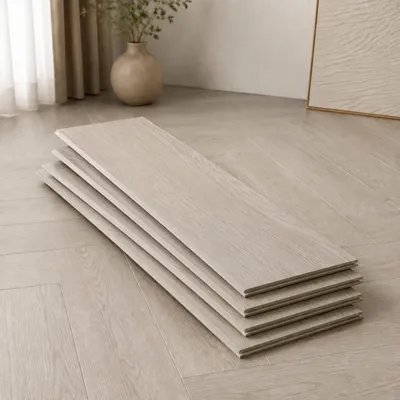 Image de QEENTOE : Dalles de sol en PVC vinyle adhésives, pose facile, imperméables et antidérapantes, imitation bois chêne (36 pièces, 5,02 m²)