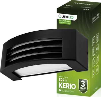 Produktbild von LUMILED Außenwandleuchte Modern Wandlampe Außenlampe Wandleuchte Aluminium Schwarz IP54 Wasserdicht E27 Fassung Outdoor Außen Garten Gartenlampe