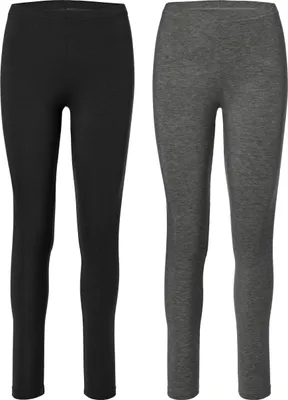 Produktbild von Merry Style 2er Pack Damen Hosen aus Baumwolle MS10-198 (Schwarz/Dunkelmelange, M)
