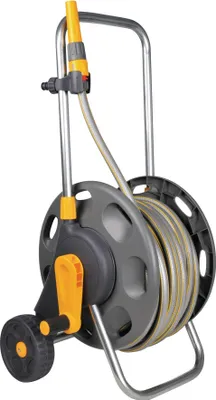 Produktbild von Hozelock Schlauchwagen, PVC, Klappgriff, gelb, Ablage für Schlauchende/Spritze