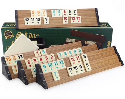 Produktbild von Star Holz Optik Rummy Set OKEY mit Melamin Steine Plastik OKEY TAKIMI