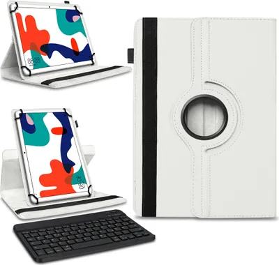 Produktbild von Tablet Tasche Hülle Huawei MatePad T10 9.7 Schutzhülle Bluetooth Tastatur QWERTZFarben:Weiss