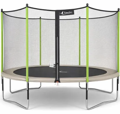 Image de KANGUI Trampoline de jardin 426 cm + filet de sécurité  JUMPI Taupe/Vert 430. Trampoline  par le CRITT sport & loisirs
